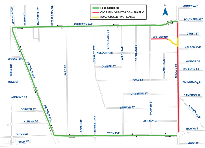 DigIndy Project Along Shelby Street Delayed Until May 7